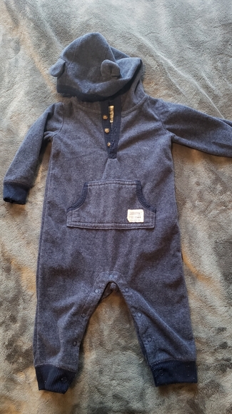 2 for $10- Carter's Lightweight Blue Winter Bodysuit - Picture 1 of 4